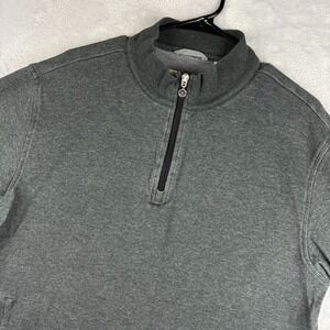 Linksoul Sweater Mens XL Gray Knit 1/4 Zip Pullover Sweatshirt Pockets Golf
